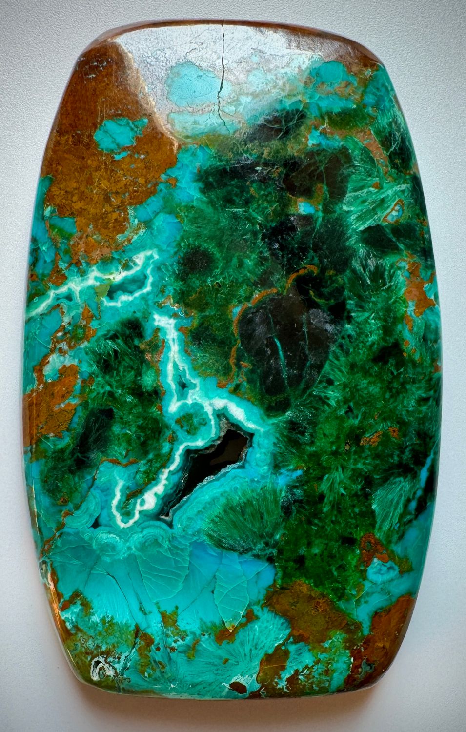 Large 142ct Shattuckite Malachite Copper cabochon