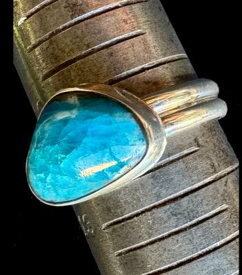 Blue Apatite 925 Silver Ring