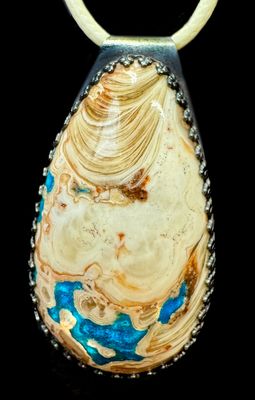 Kokoweef Gem Silica inlay Copper Pendant