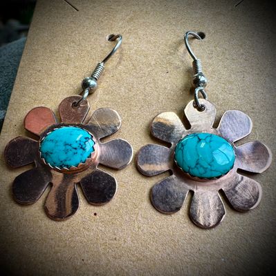 Turquoise Flower Earrings