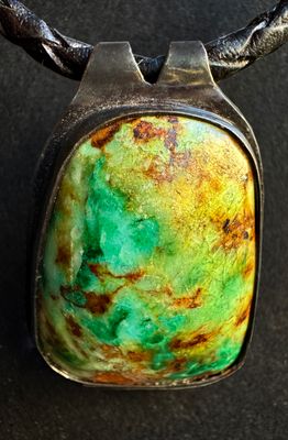 Copper Mineral Conglomerate Black Pendant