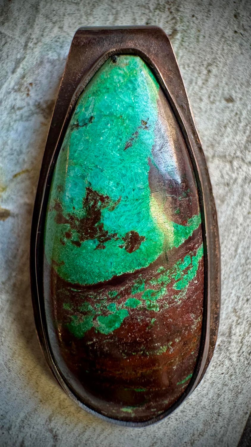 Columbia 23 Gem Chrysocolla Malachite Copper Pendant