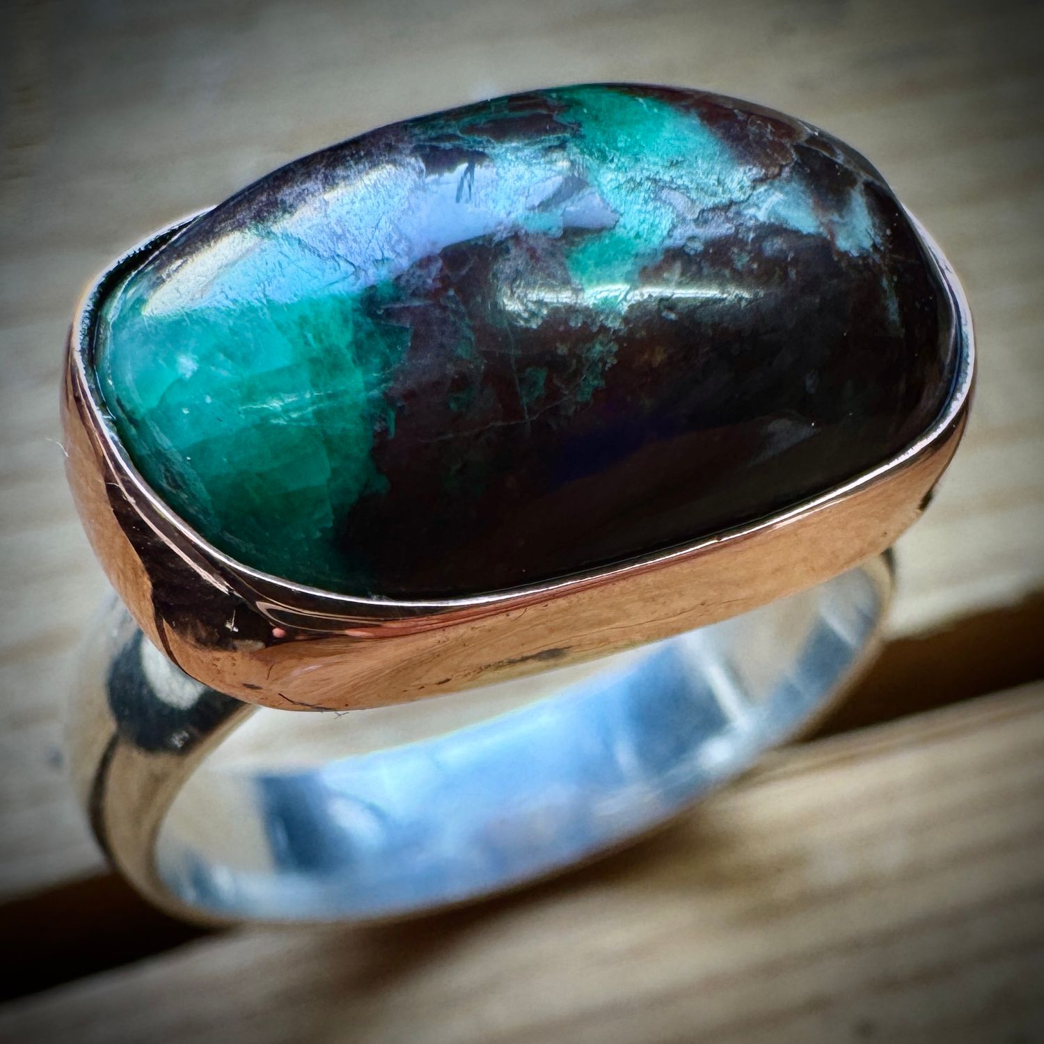 925 Silver &amp; Copper Ring Columbia 23 Mine