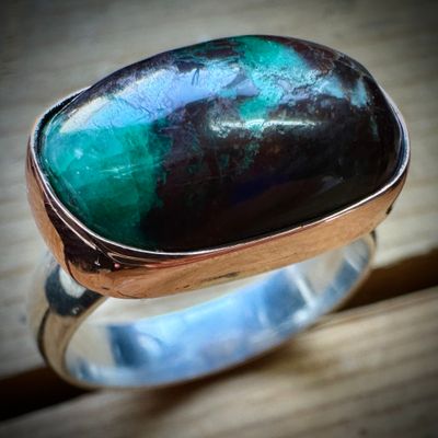 925 Silver &amp; Copper Ring Columbia 23 Mine