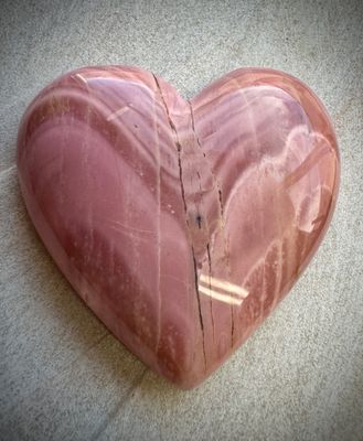 Large Pink Opal Heart Cabochon