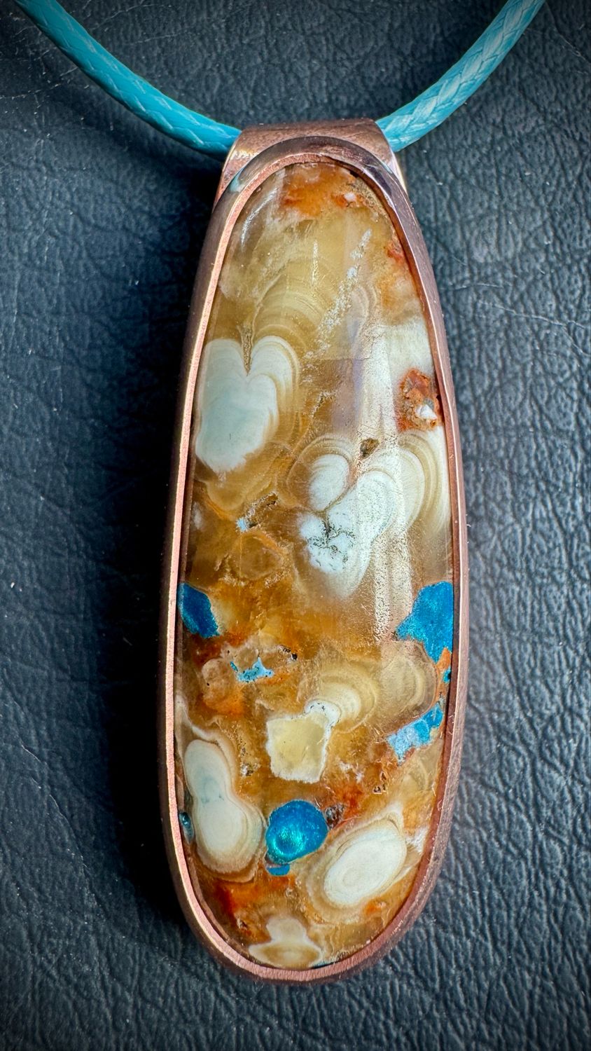 Kokoweef Gem Silica inlay Copper Pendant