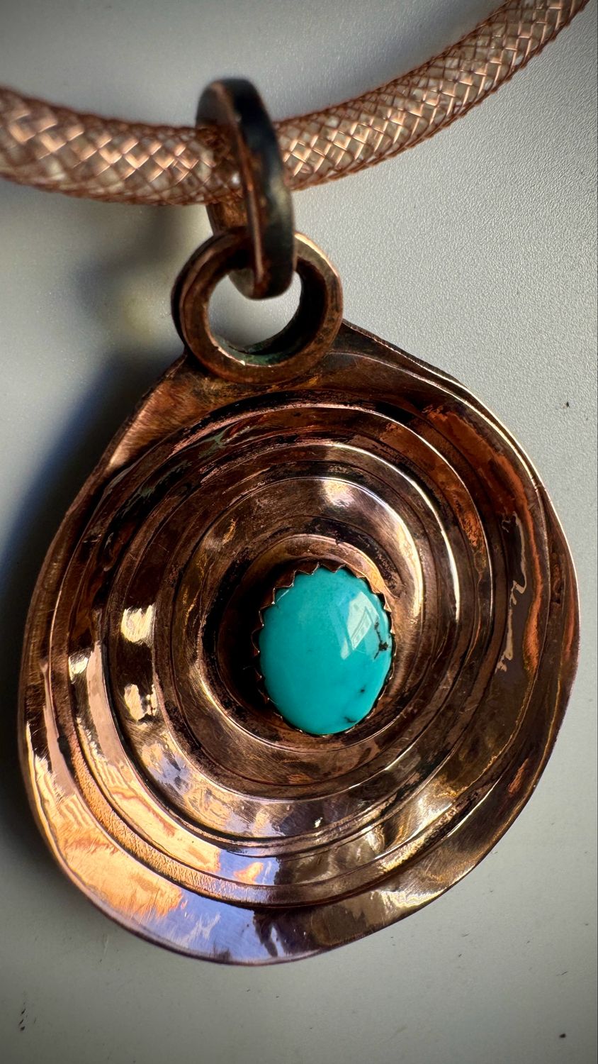 Shamanic Spiral Turquoise Pendant