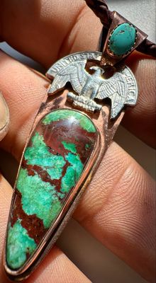 Columbia 23 coin cut Eagle &amp; Copper Pendant