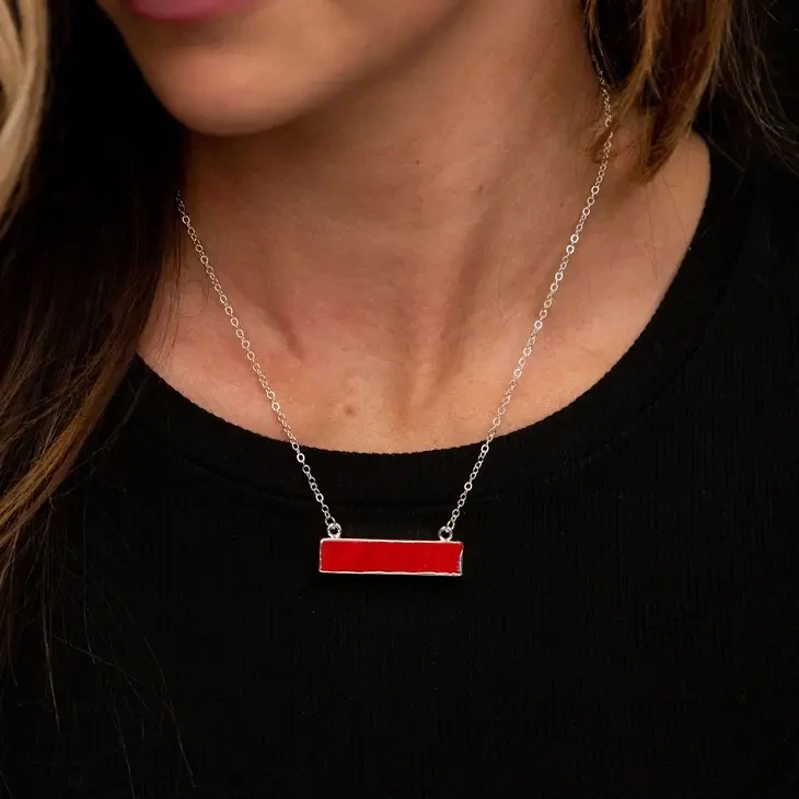 Red bar necklace