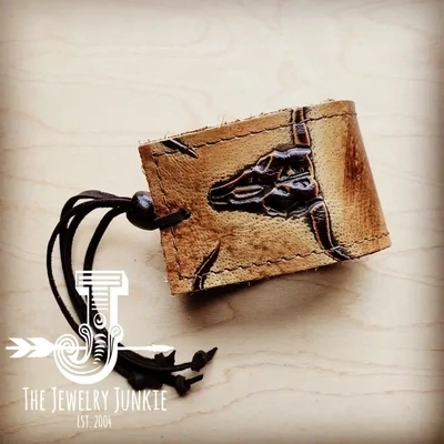 Leather cuff w/ steer head