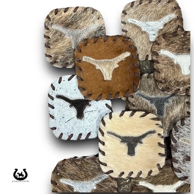 Handmade Cowhide Steer Coaster