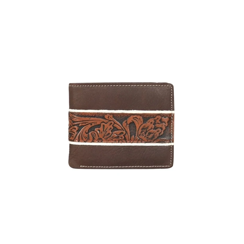 Men&#39;s Montana West Floral Embossed Leather Wallet