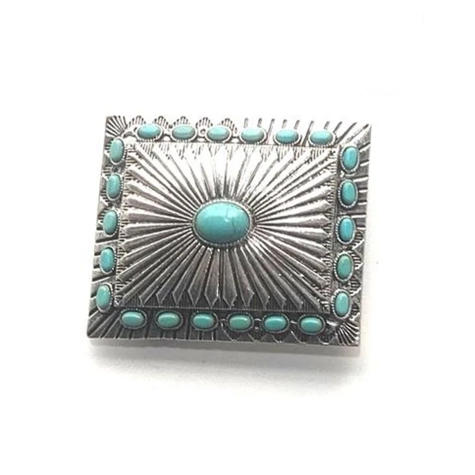 Turquoise Square Concho Buckle