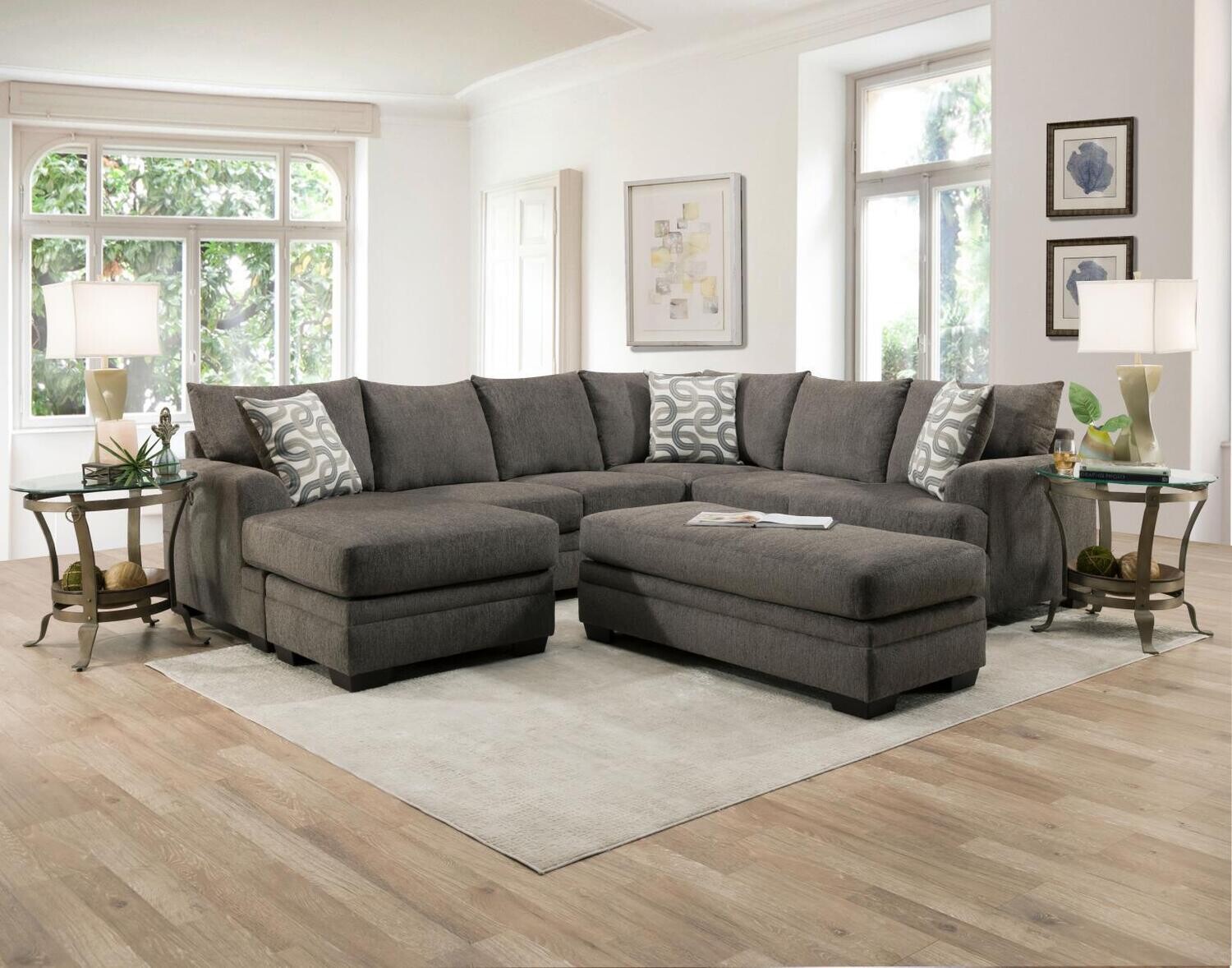 BAILEY CHARCOAL SECTIONAL W/ LSF CHAISE