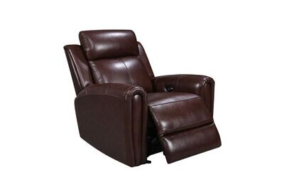 JONATHAN LEATHER POWER WALL HUGGER RECLINER - BROWN