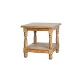 TURNED LEG END TABLE - CREAM W/ SIERRA BROWN TOP