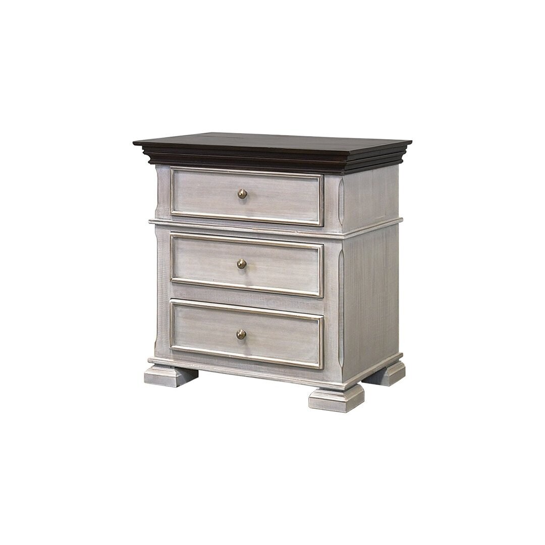 BELLA 3 DRAWER NIGHTSTAND - CASTELLO GRAY