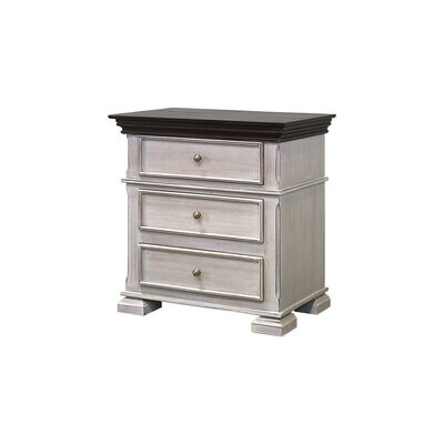 BELLA 3 DRAWER NIGHTSTAND - CASTELLO GRAY