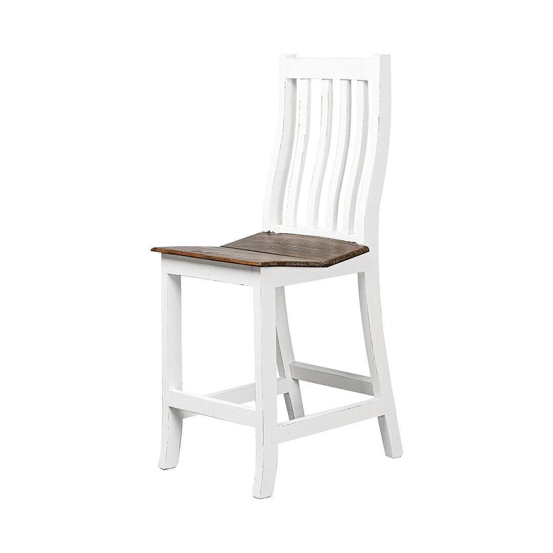 SANTA RITA NON-SWIVEL COUNTER STOOL - AGED WHITE TOBACCO TOP