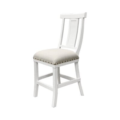 ASHLAND NON-SWIVEL COUNTER STOOL - AGED WHITE W/ TOBACCO