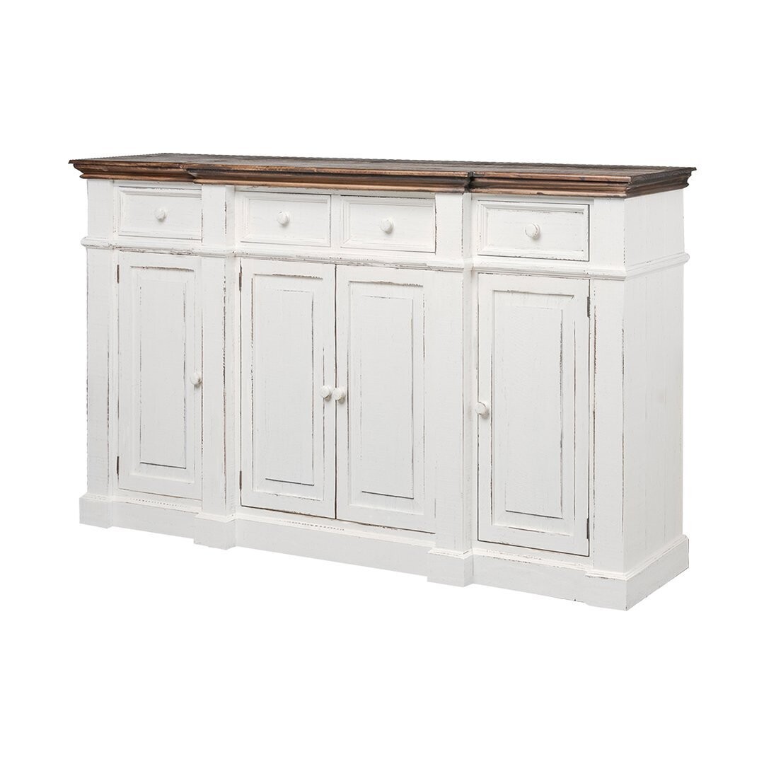 SAVANNAH 4 DRW 4 DOOR BUFFET - AGED WHITE TOBACCO TOP