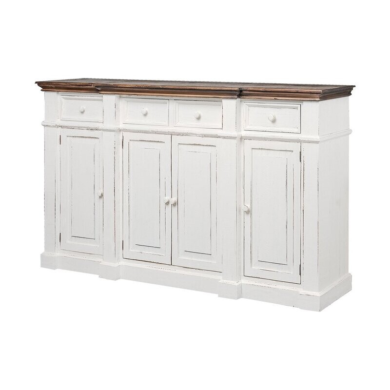 SAVANNAH 4 DRW 4 DOOR BUFFET - AGED WHITE TOBACCO TOP