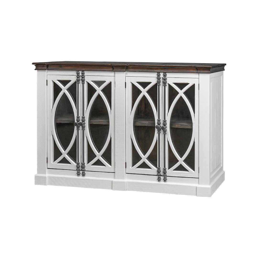 PESCARA 4 GLASS DOOR CONSOLE - AGED WHITE TOBACCO