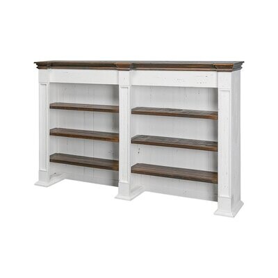SAVANNAH 3 DRAWER BOOKCASE - AGED WHITE W TOBACCO TOP