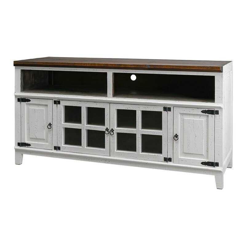 72” HACIENDA TV STAND - ANTIQUE WHITE