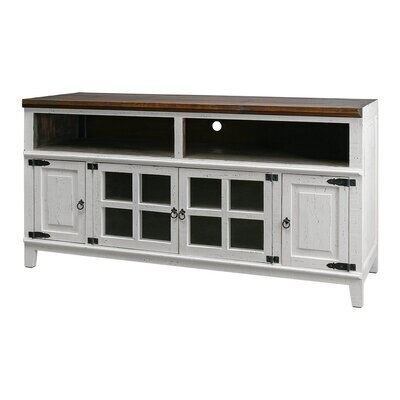72” HACIENDA TV STAND - ANTIQUE WHITE