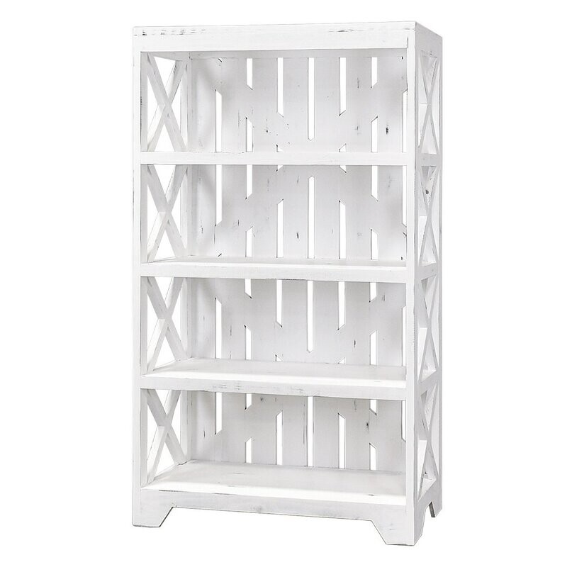 DENTON BOOKCASE NO WHEELS NO BOXES - RUBBED AGED WHITE (DISC)