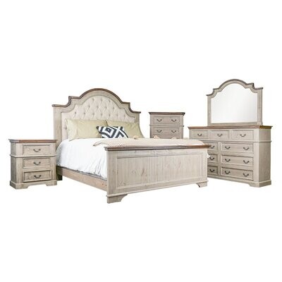 PARK AVENUE KING BED - OLD GRAY W/ TOBACCO TOP