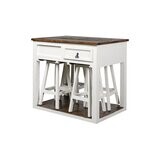 KITCHEN ISLAND W/ 4 STOOLS - ANTIQUE WHITE