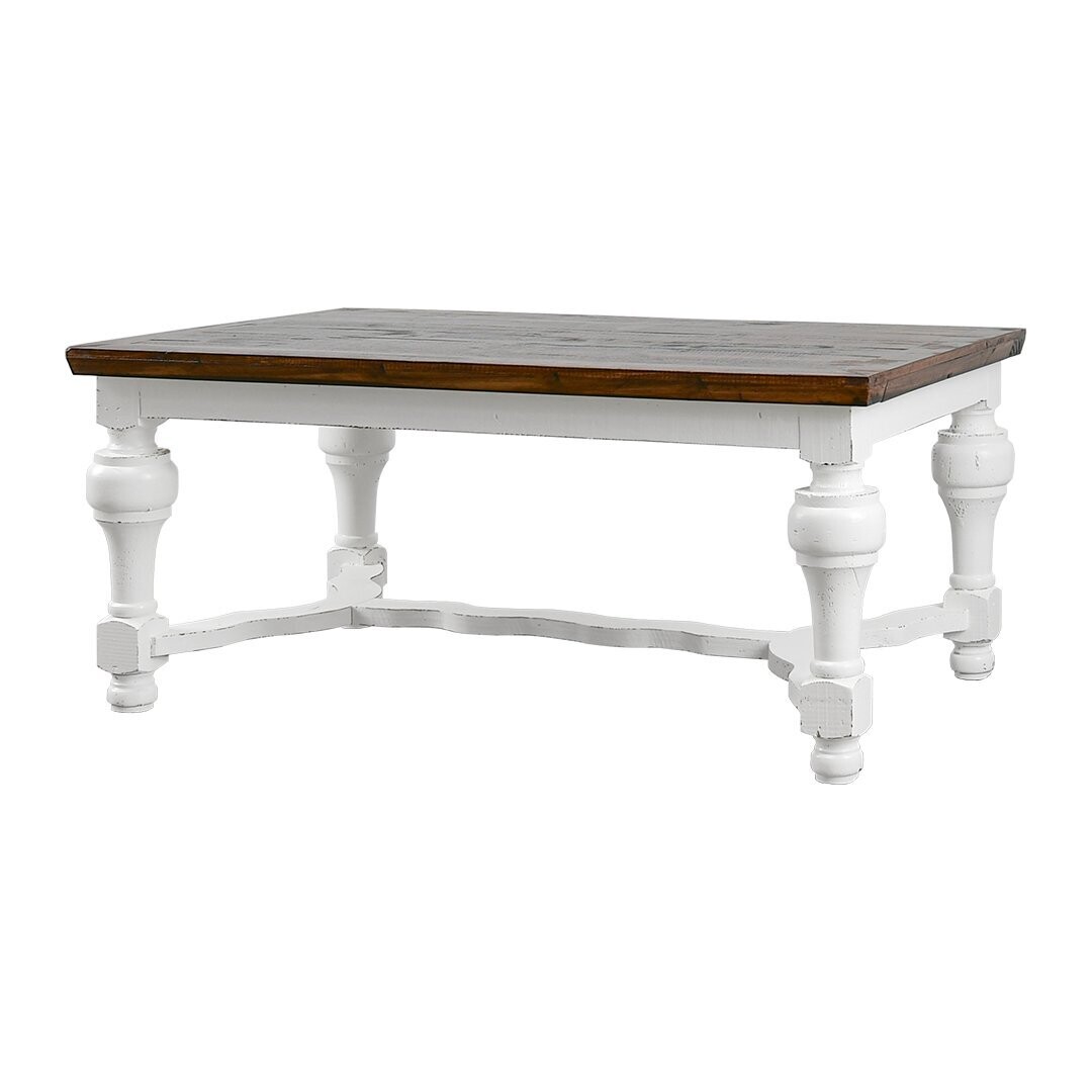 LUFKIN COFFEE TABLE- RUBBED AGED WHITE/TOBACCO TOP