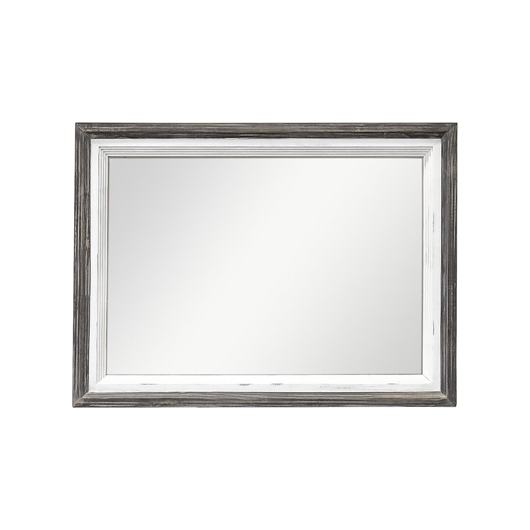 AMELIA MIRROR - Sanded White, Weathered Wood Top