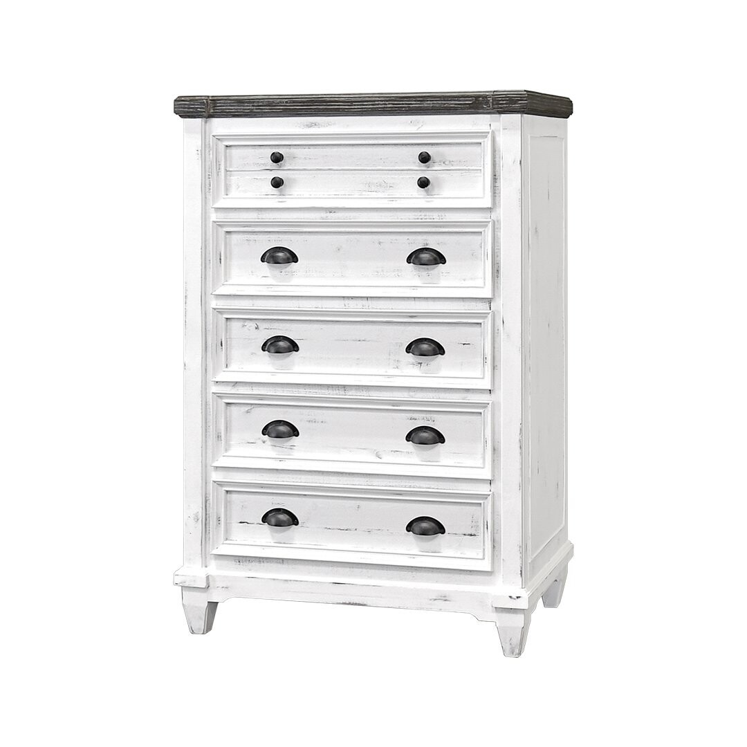 AMELIA CHEST - Sanded White, Weathered Wood Top