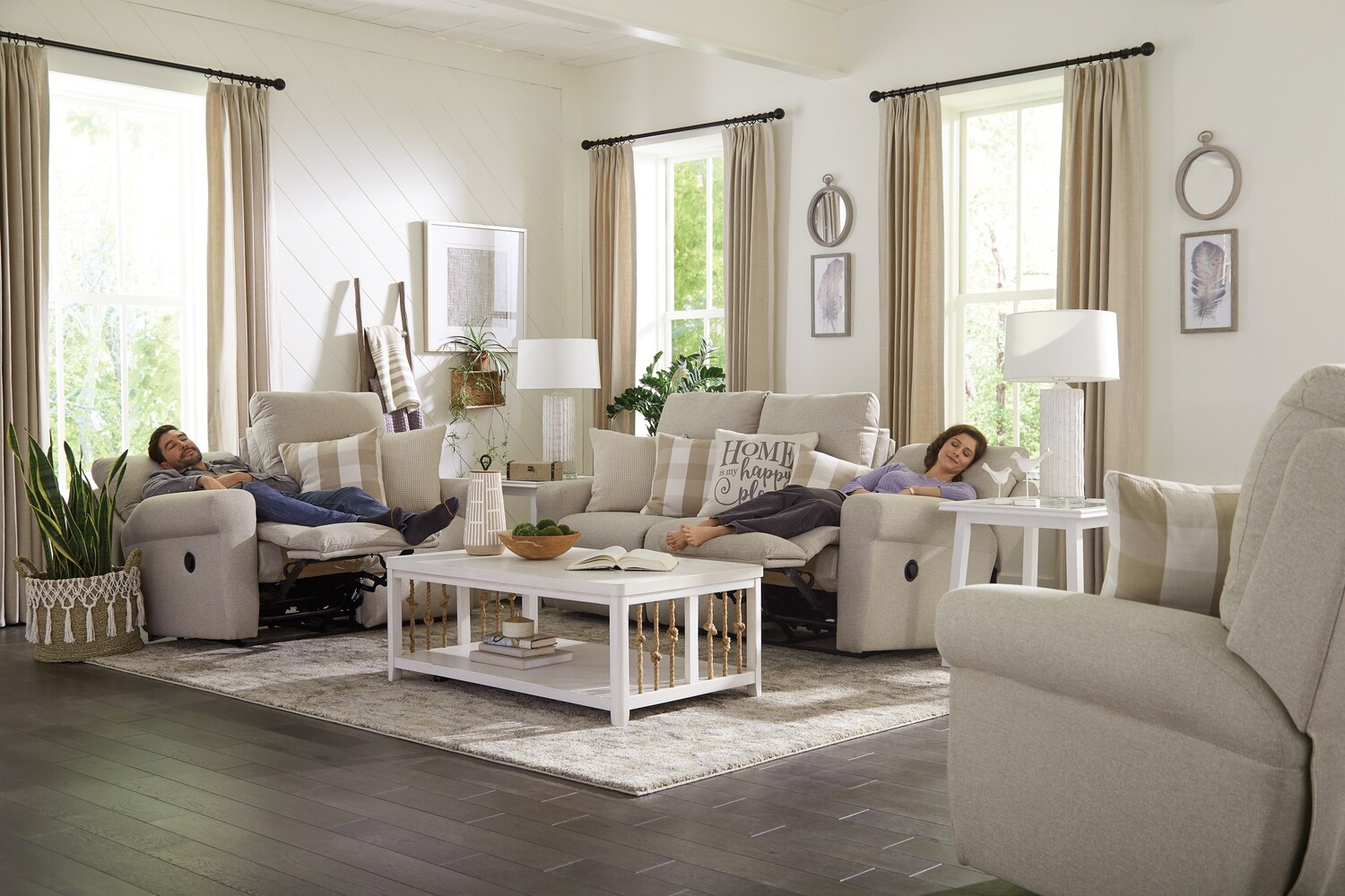 WESTPORT LAY-FLAT POWER RECLINING LOVESEAT - CEMENT
