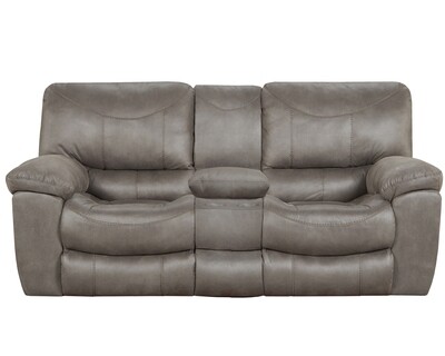 TRENT MANUAL RECLINING LOVESEAT W/ CONSOLE - CHARCOAL (DISC)