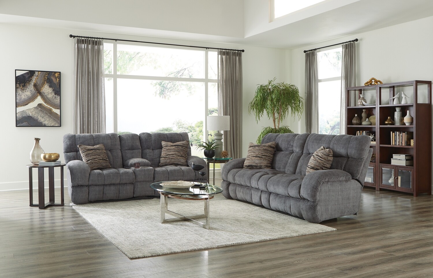 ASHLAND RECLINING LOVESEAT - GRANITE