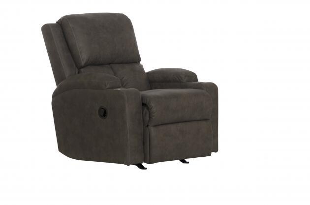 KYLE ROCKER RECLINER W/ DUAL CUPHOLDERS - SMOKE