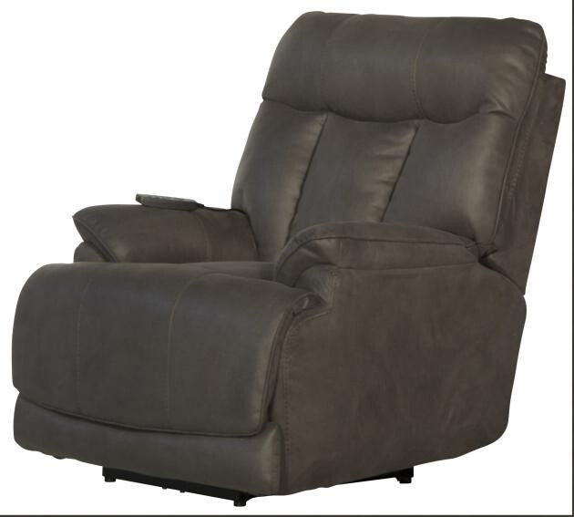 ANDERS LAY-FLAT RECLINER W/ POWER HEADRES &amp; LUMBAR- CHARCOAL