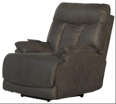 ANDERS LAY-FLAT RECLINER W/ POWER HEADRES &amp; LUMBAR- CHARCOAL