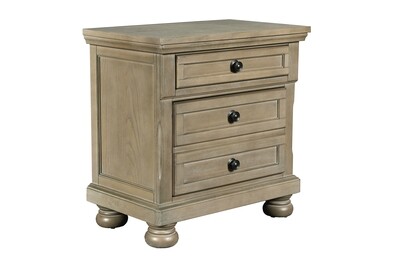 ALLEGRA NIGHTSTAND w/USB &amp; Outlet -PEWTER