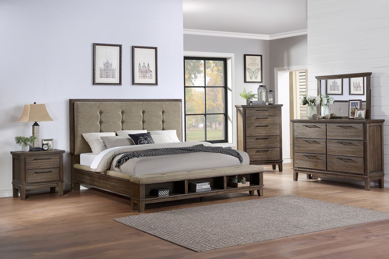 CAGNEY QUEEN 5 PC SET- VINTAGE GRAY