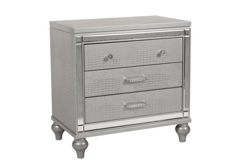 VALENTINO II NIGHTSTAND - SILVER