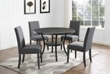 CRISPIN 48&quot; TABLE &amp; 4 CHAIRS 5 PC SET - GREY