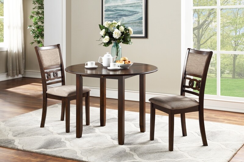 GIA 42 INCH DROP LEAF TABLE WITH 2 CHAIRS- CHERRY