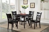 GIA- ROUND DINING TABLE AND 4 CHAIRS - EBONY