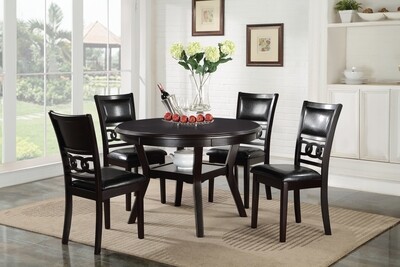 GIA- ROUND DINING TABLE AND 4 CHAIRS - EBONY