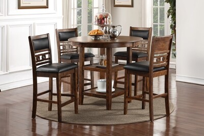 GIA COUNTER DINING 5 PC SET - BROWN